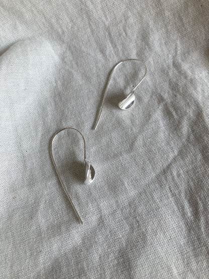 Sterling Silver Curved Circle Hook Earrings