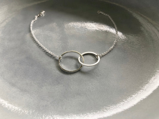 Sterling Silver Double Circle Bracelet