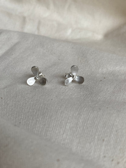 Sterling Silver 3 petal Flower Earrings