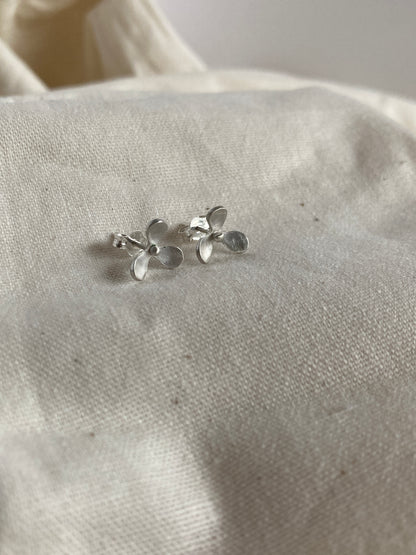 Sterling Silver 3 petal Flower Earrings