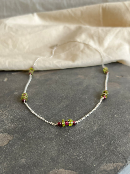 Garnet & Peridot Necklace