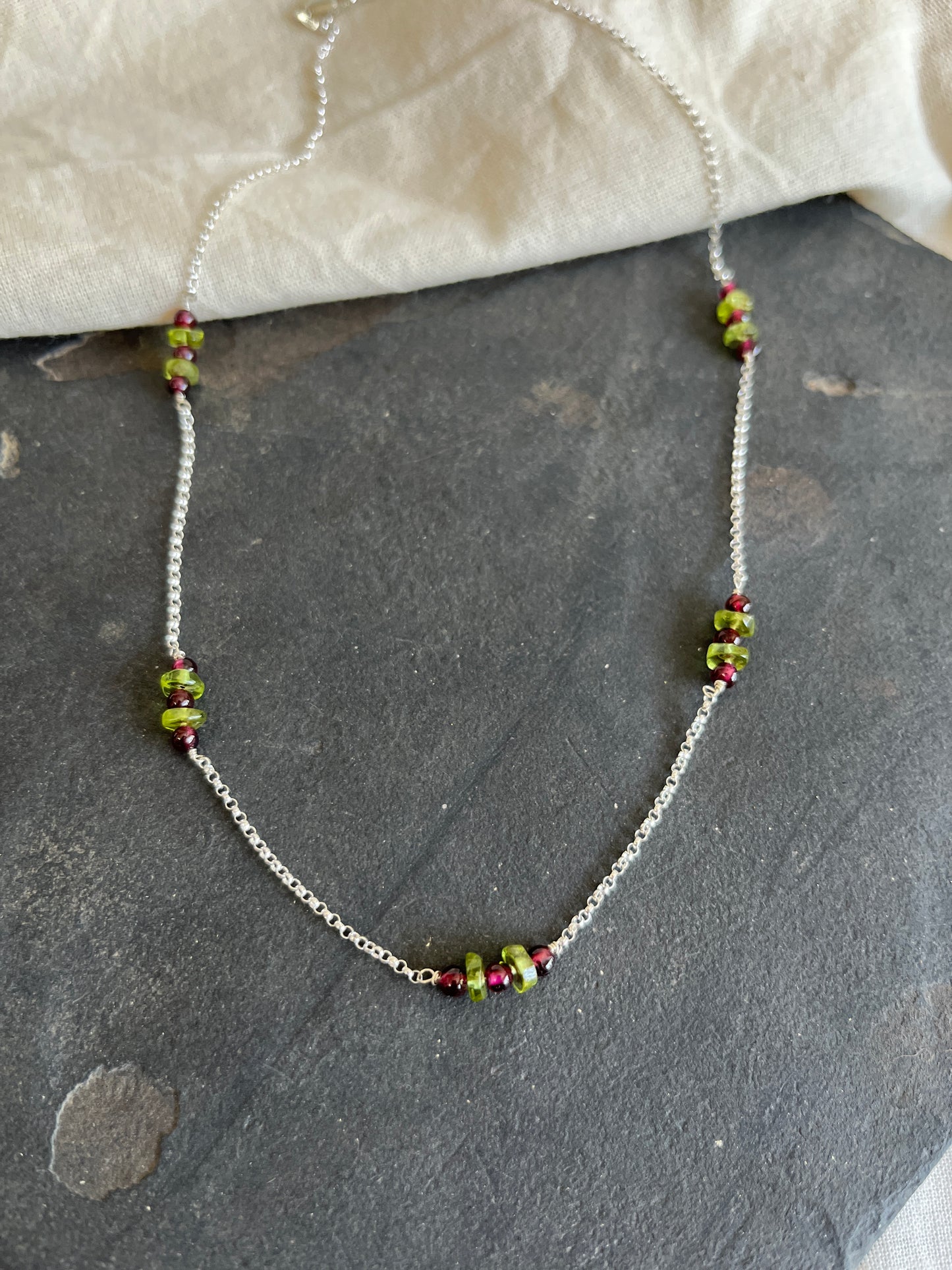 Garnet & Peridot Necklace