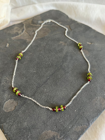 Garnet & Peridot Necklace