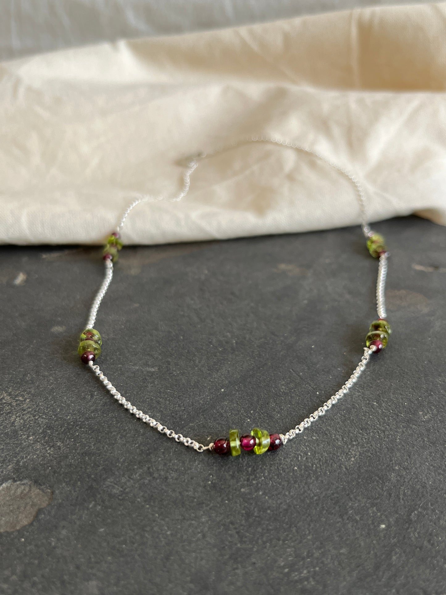 Garnet & Peridot Necklace