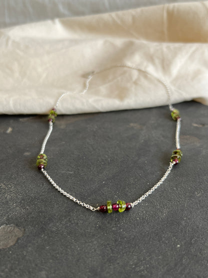 Garnet & Peridot Necklace
