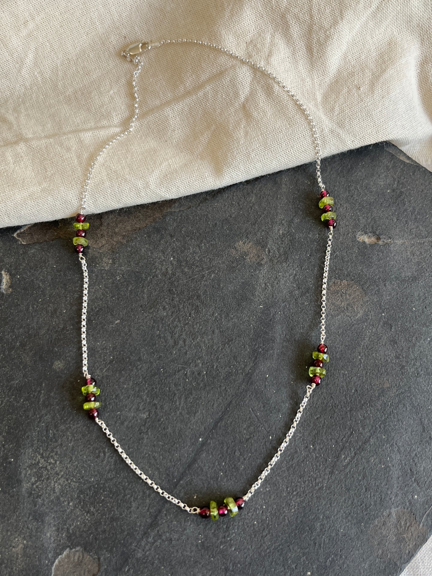 Garnet & Peridot Necklace