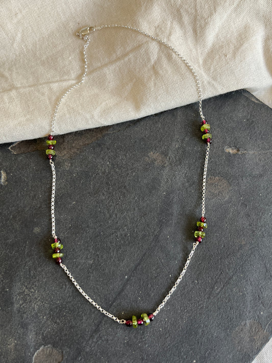 Garnet & Peridot Necklace