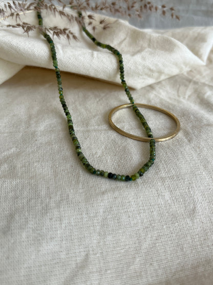 Green Agate & Brass Necklace