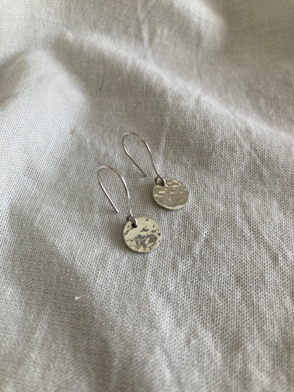 Hammered Disc Hook Earrings