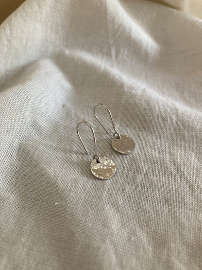 Hammered Disc Hook Earrings