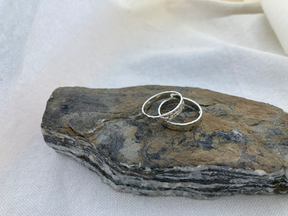 Sterling Silver Hammered Texture 3mm Rings