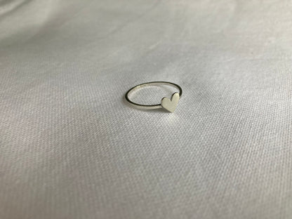 Sterling Silver Heart Ring on Sterling Silver Band