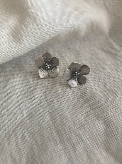 Sterling Silver Flower Stud Earrings, inspired by Hydrangea Flowers