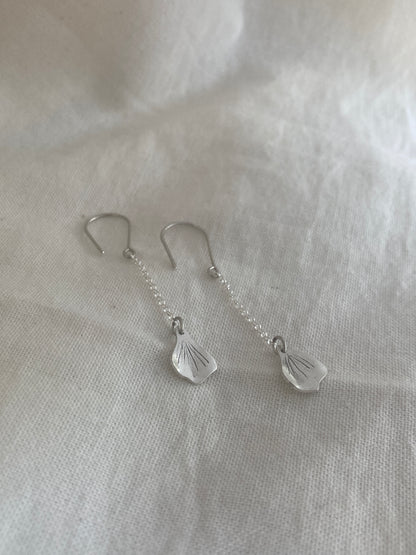 Sterling Silver Hydrangea Petal Dangle Earrings