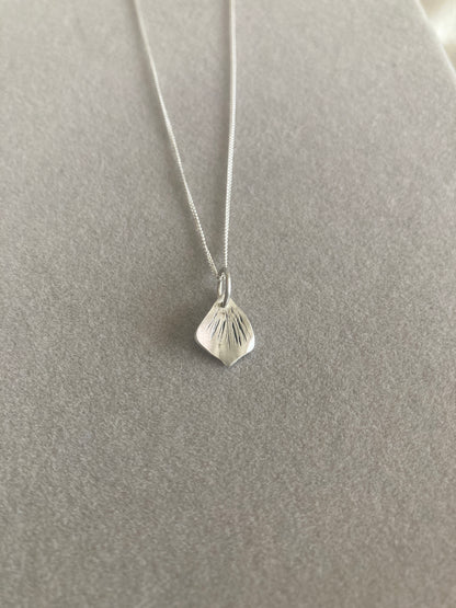 Sterling Silver Hydrangea Petal Pendant on Silver Chain