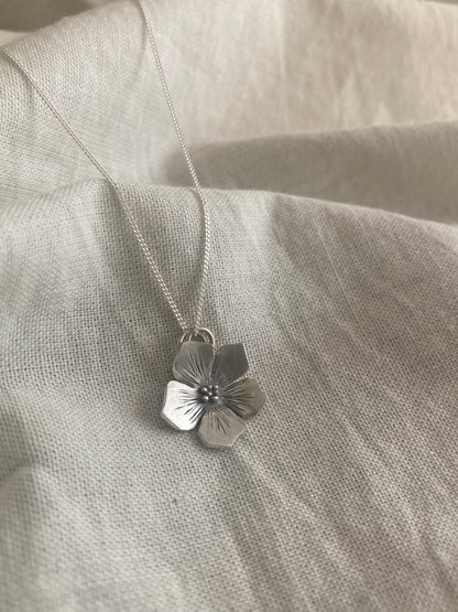 Sterling Silver Flower Pendant, inspired by Hydrangea Flowers