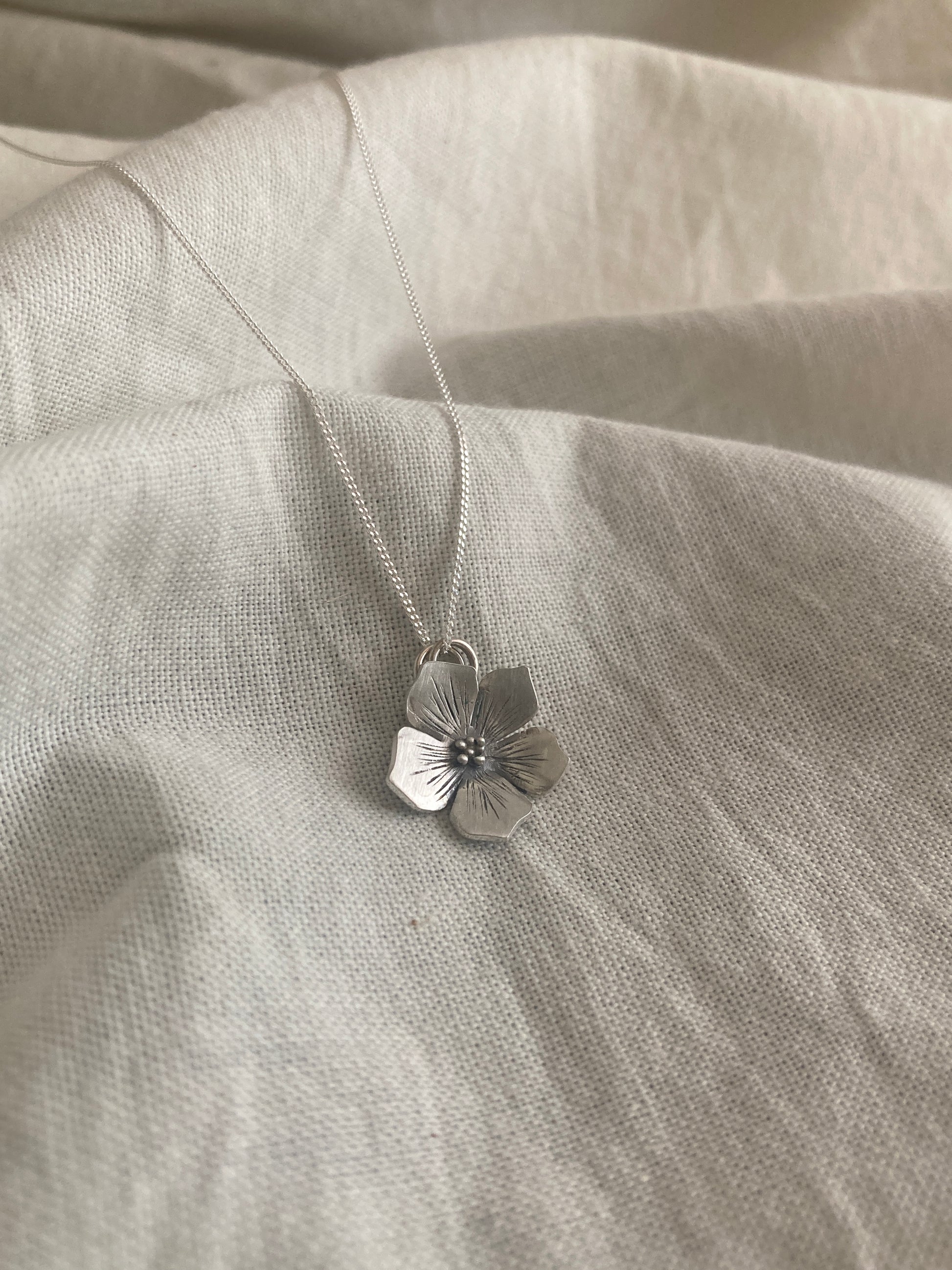 Sterling Silver Flower Pendant, inspired by Hydrangea Flowers