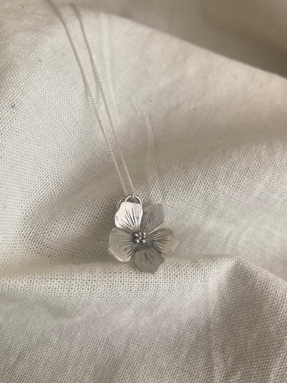 Sterling Silver Flower Pendant, inspired by Hydrangea Flowers