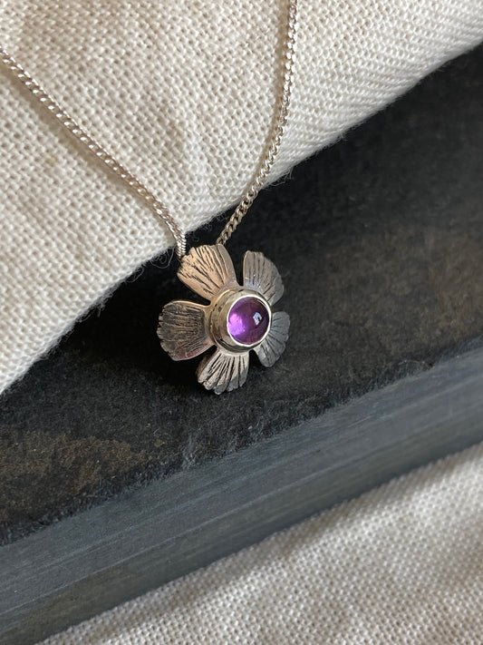 Amethyst Flower Pendant