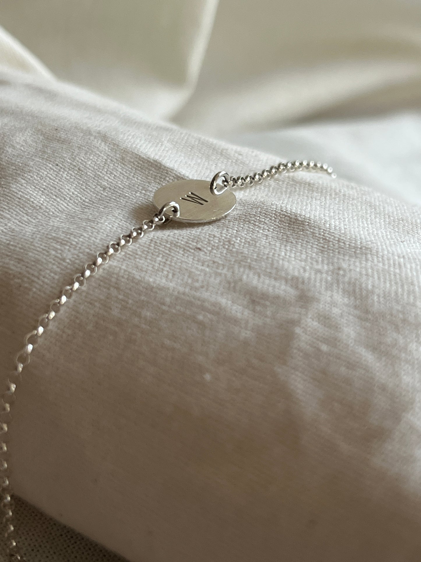 Initial Disc Bracelet