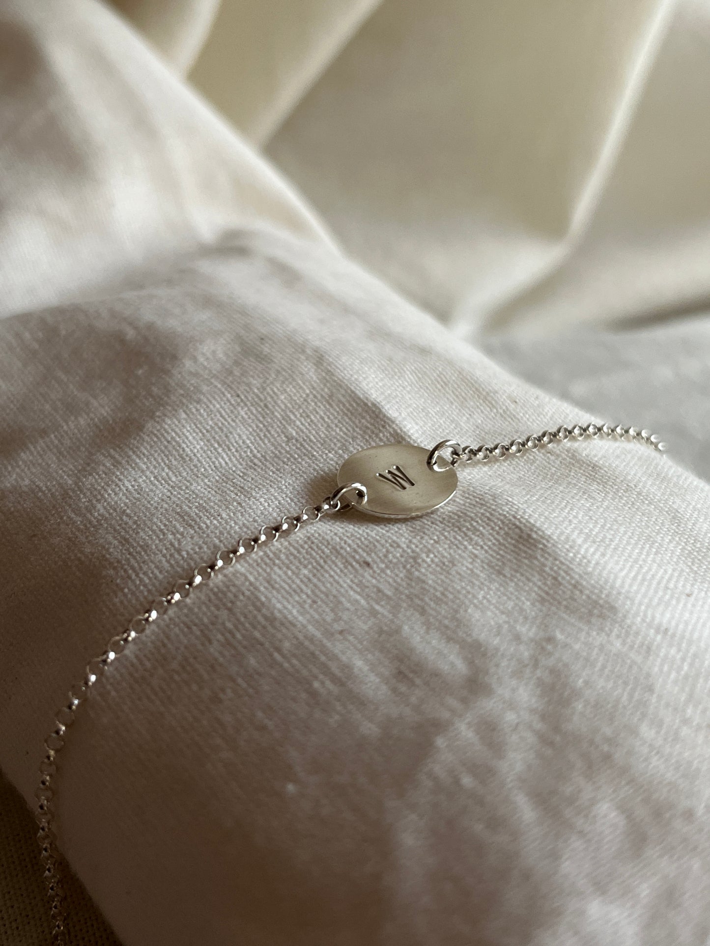 Initial Disc Bracelet
