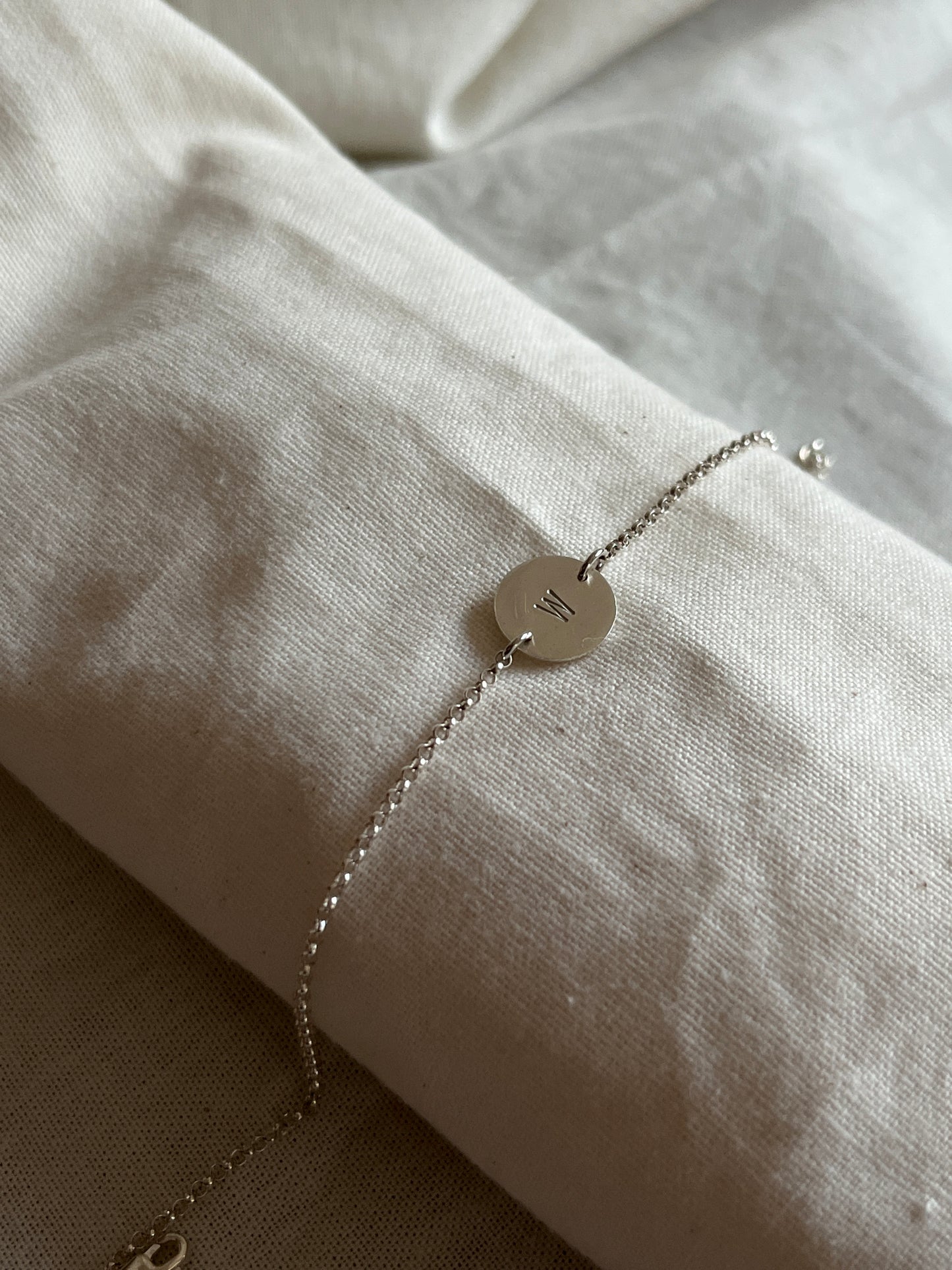 Initial Disc Bracelet