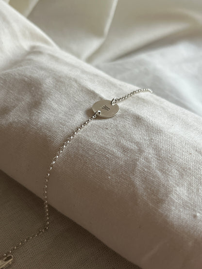 Initial Disc Bracelet