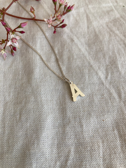 Sterling Silver Initial Charms on Sterling Silver Chain - letter A