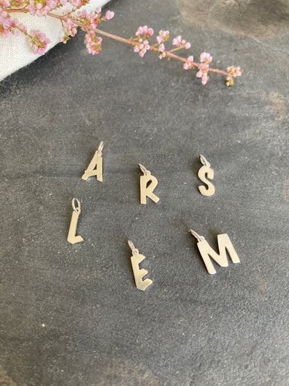 Sterling Silver Initial Charms to be added onto your favourite necklace