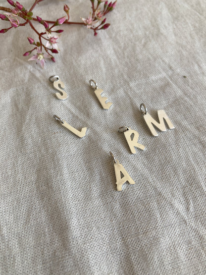 Sterling Silver Initial Charms to be added onto your favourite necklace