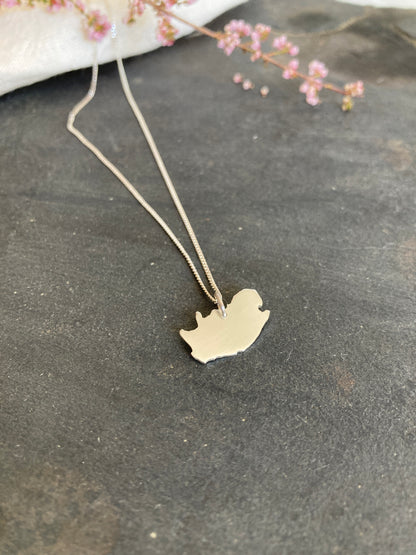 Sterling Silver Map of South Africa Pendant