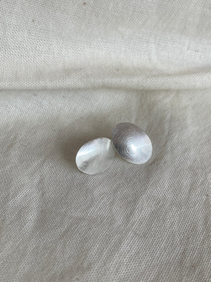 Sterling Silver Oval Domed Stud Earrings