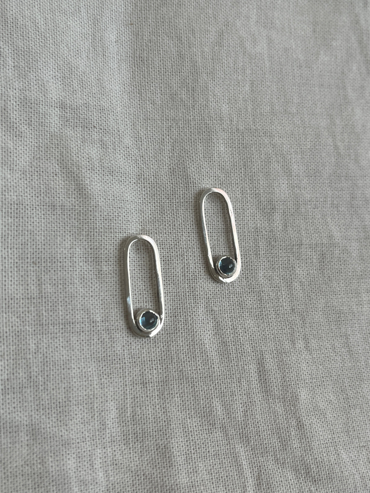 Paperclip & Topaz Earrings