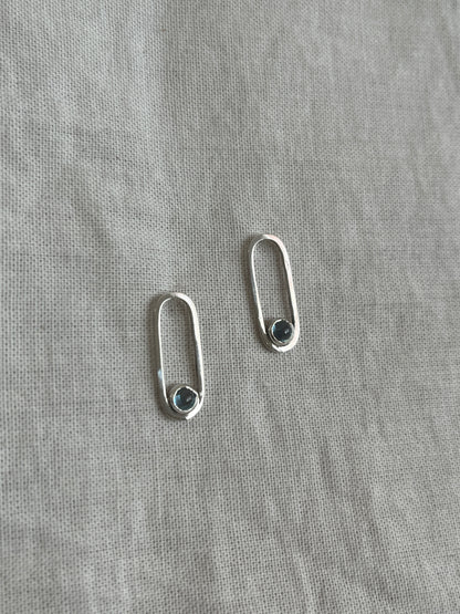 Paperclip & Topaz Earrings