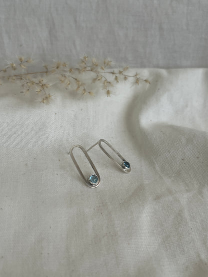 Paperclip & Topaz Earrings