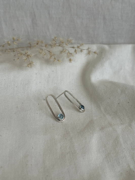 Paperclip & Topaz Earrings