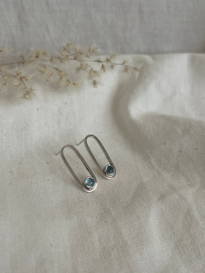 Paperclip & Topaz Earrings
