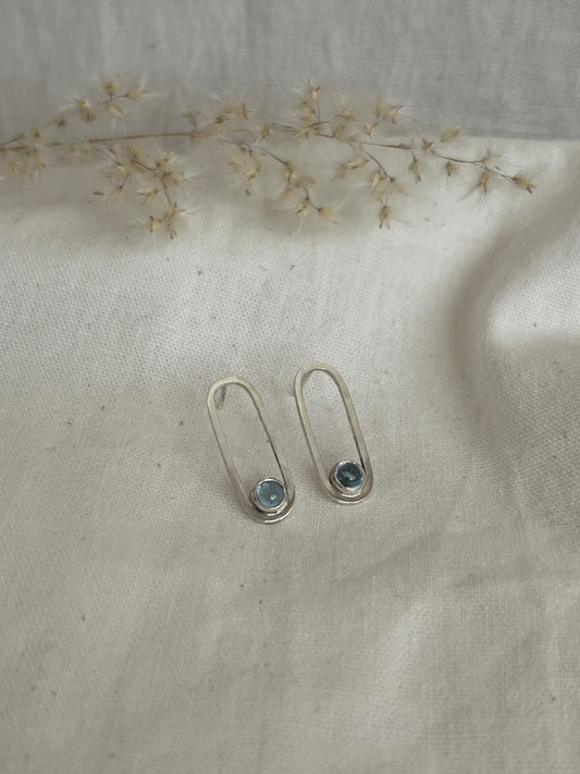 Paperclip & Topaz Earrings