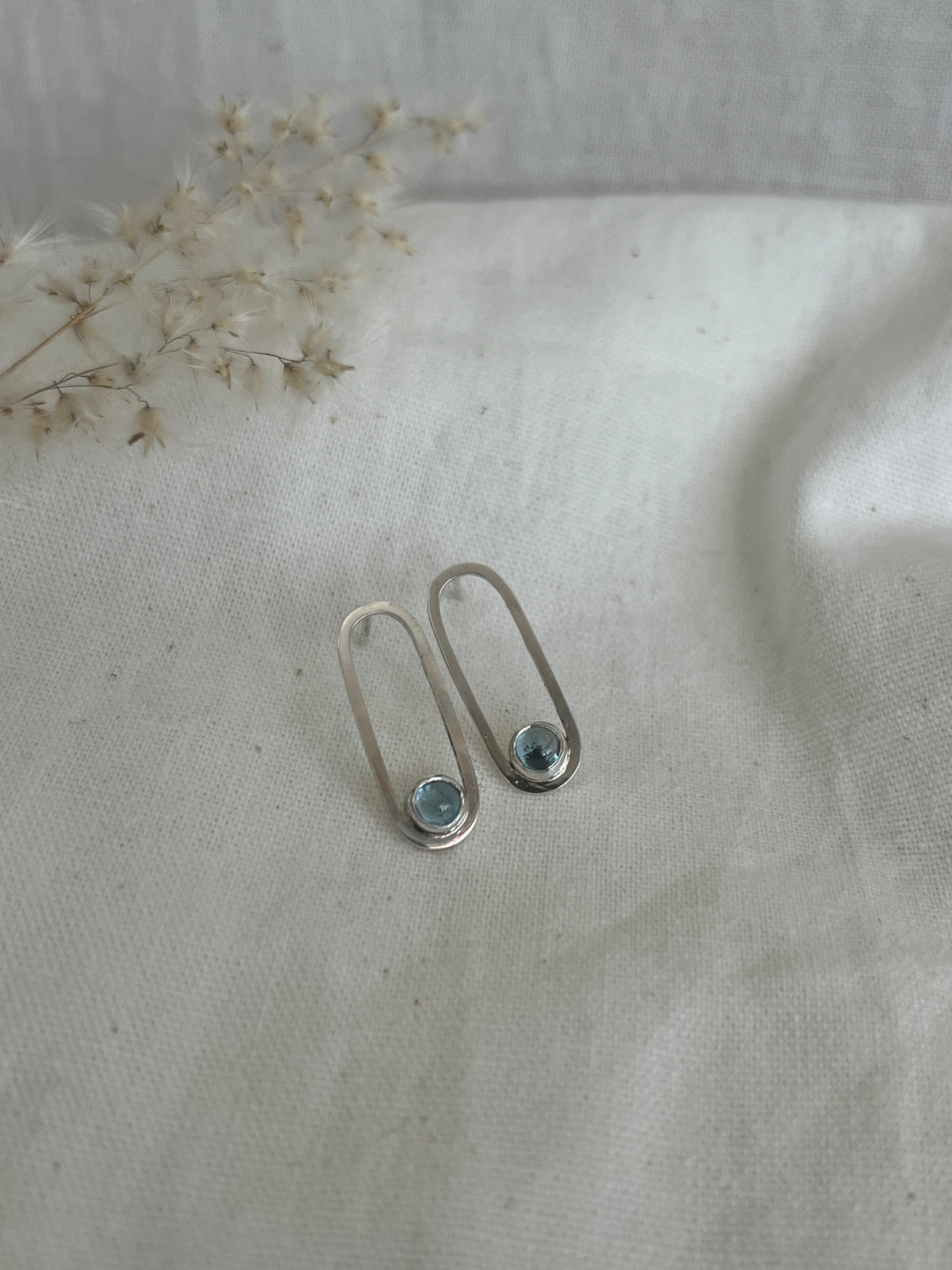 Paperclip & Topaz Earrings