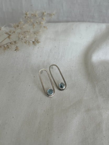 Paperclip & Topaz Earrings
