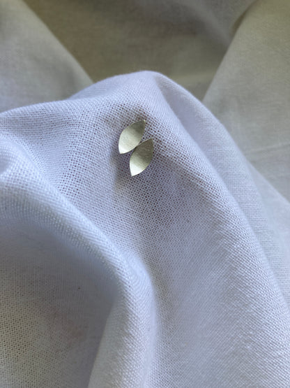 Sterling Silver Petal Shape Stud Earrings