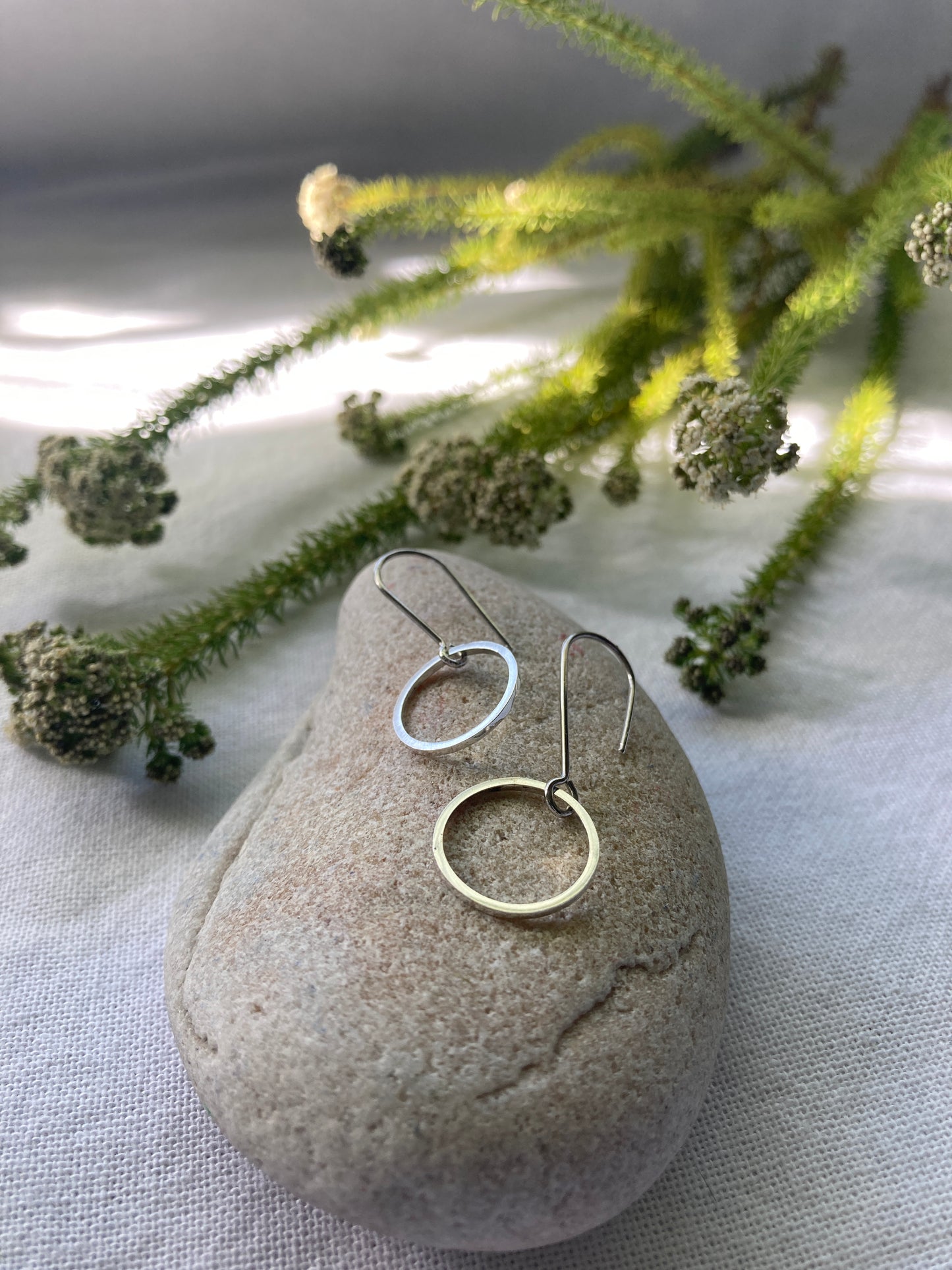 Sterling Silver Wire Circle Hook Earrings