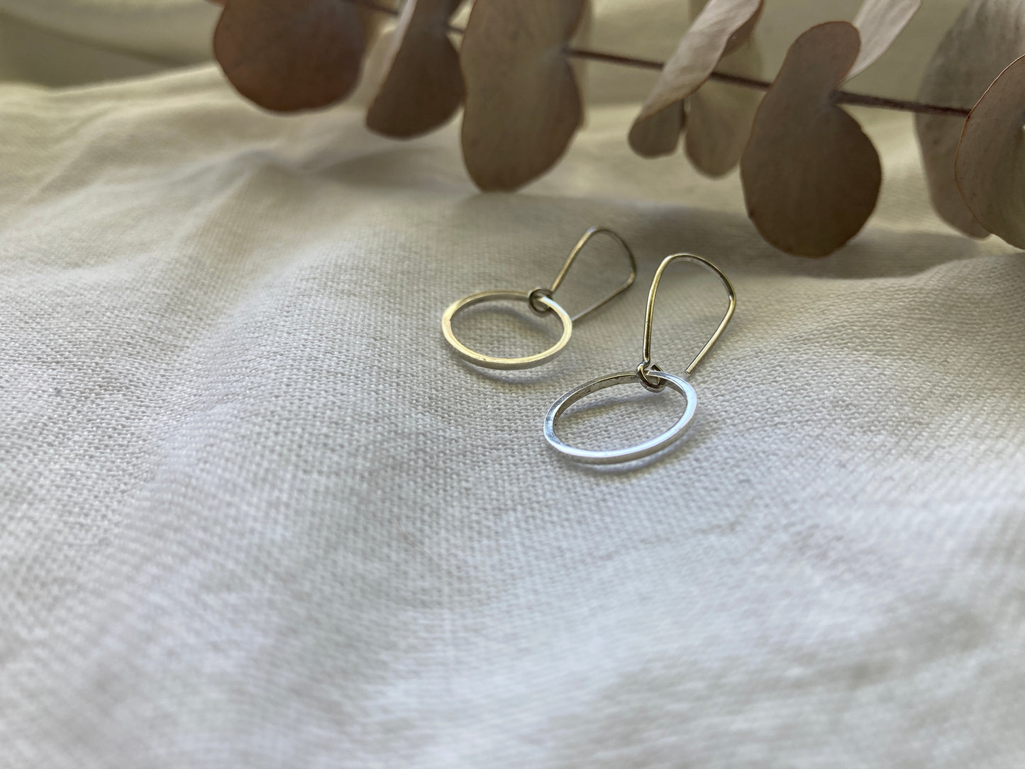 Sterling Silver Wire Circle Hook Earrings