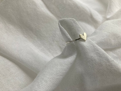 Sterling Silver Heart Ring on Sterling Silver Band