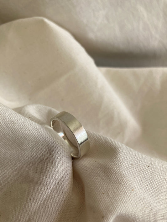 Sterling Silver Men's Wedding band with Satin finish
