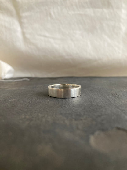 Sterling Silver Men's Wedding band with Satin finish
