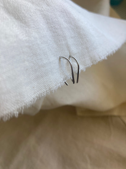 Sterling Silver U-Shape Threader Earrings