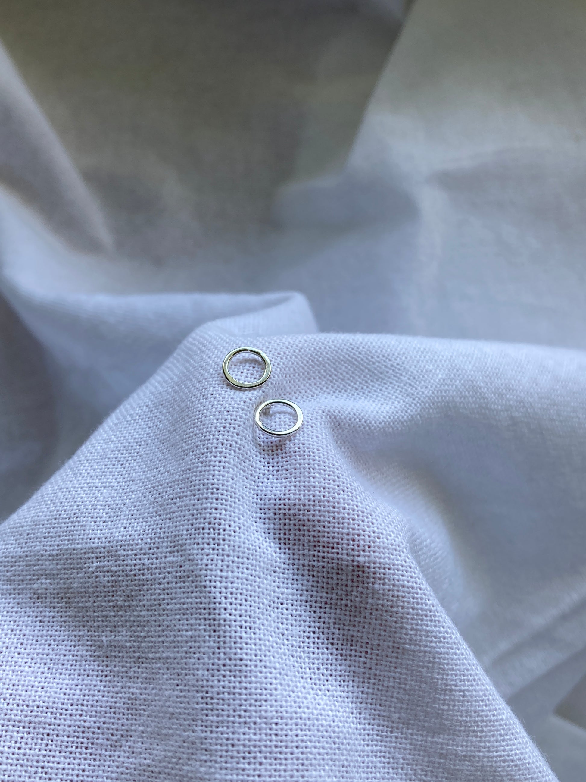 8mm Sterling Silver Circle Stud Earrings