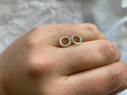 8mm Sterling Silver Circle Stud Earrings