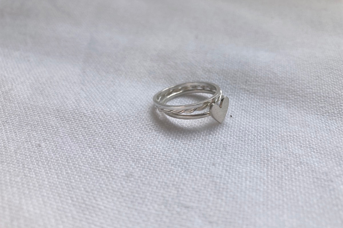 Stacking Ring Set - Twisted Heart